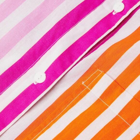 Beach Riot Alexa Striped Button-Up Shirt Sunset Stripe Orange Pink Size S/M NWT - Picture 2 of 7